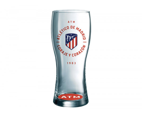 Vaso grande cerveza Atlético de Madrid Coraje y corazón
