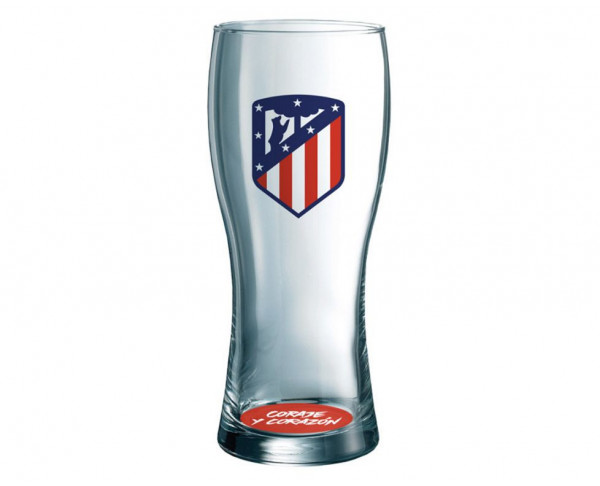 Vaso de cristal Atlético de Madrid para cerveza ATM