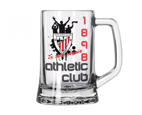 Jarra de cristal para cerveza Athletic Club Bilbao 1898