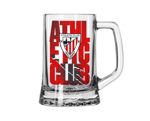 Jarra Athletic Club Bilbao grande de cristal para cerveza