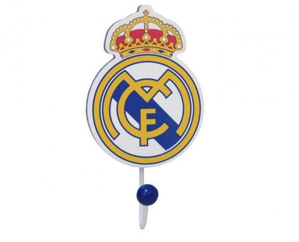Gancho perchero de madera escudo Real Madrid