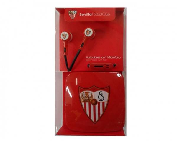 Auriculares botón micro y caja auriculares Sevilla FC
