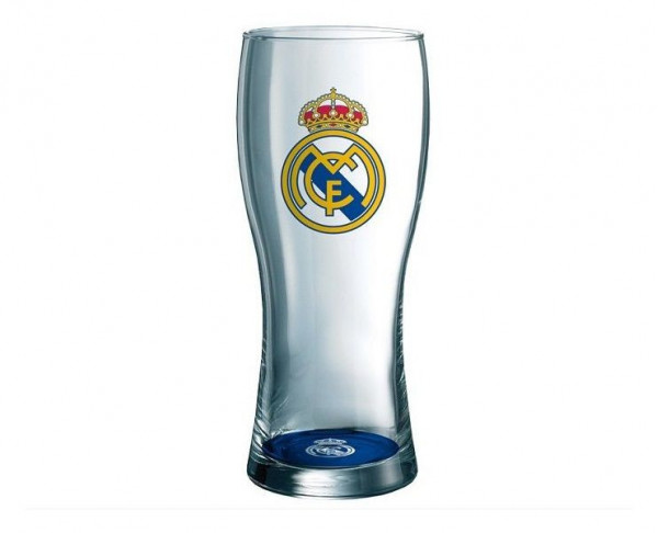 Vaso de cristal grande para cerveza Real Madrid