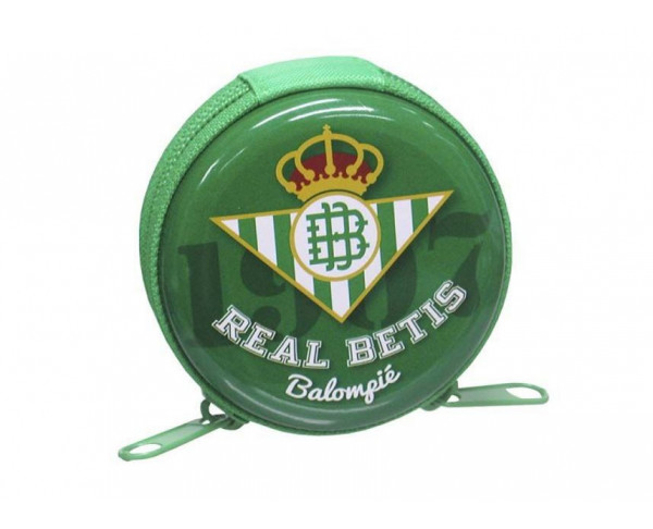 Monedero metalico Real Betis con cierre de cremallera