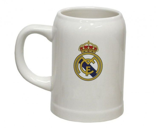 Jarra de cerveza de porcelana del Real Madrid