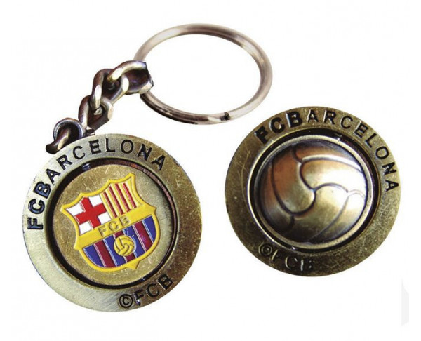 Llavero de metal FC Barcelona con balón giratorio
