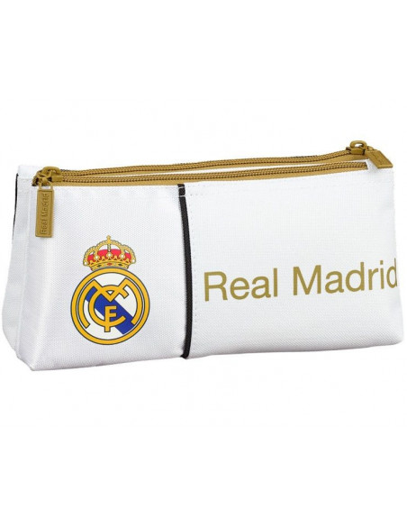 Estuche doble del Real Madrid dos compartimentos dorado