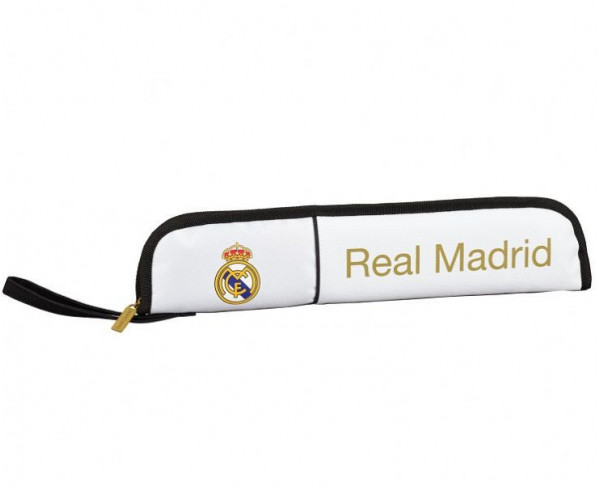 Estuche portaflauta Real Madrid blanca y dorada