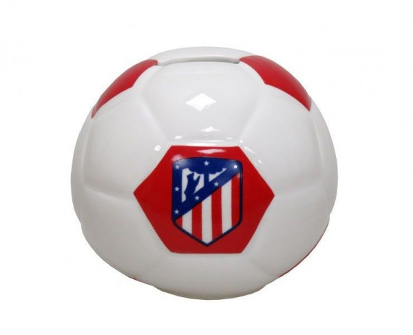 Hucha de porcelana con forma de balón Atlético de Madrid