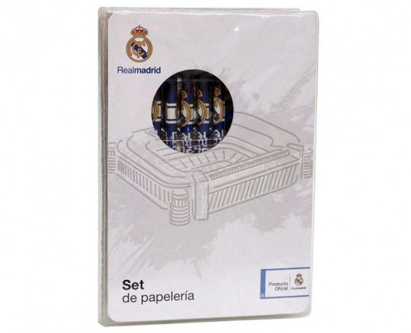 Caja con rotuladores y accesorios de dibujo Real Madrid