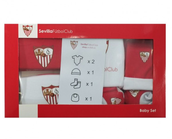 Pack regalo 6 piezas recién nacido Sevilla FC