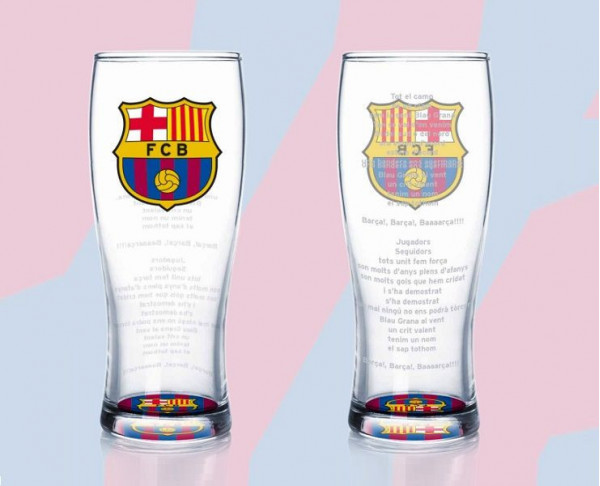 Vaso grande alto de cristal FC Barcelona