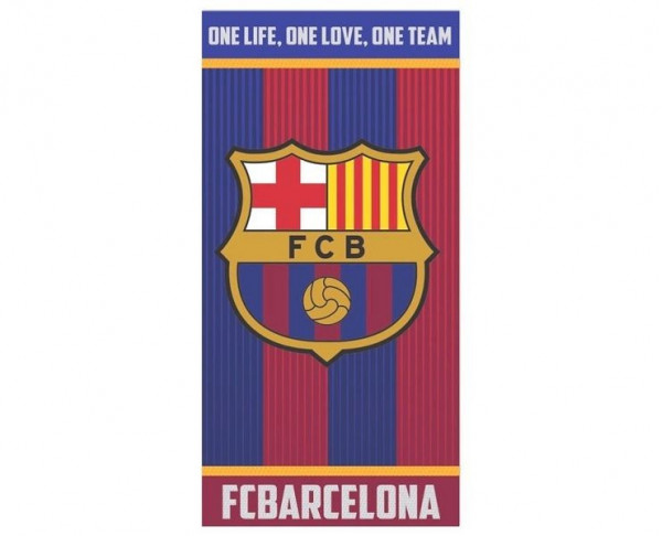 Toalla de algodón FC Barcelona One Life One Love One Team.jpg
