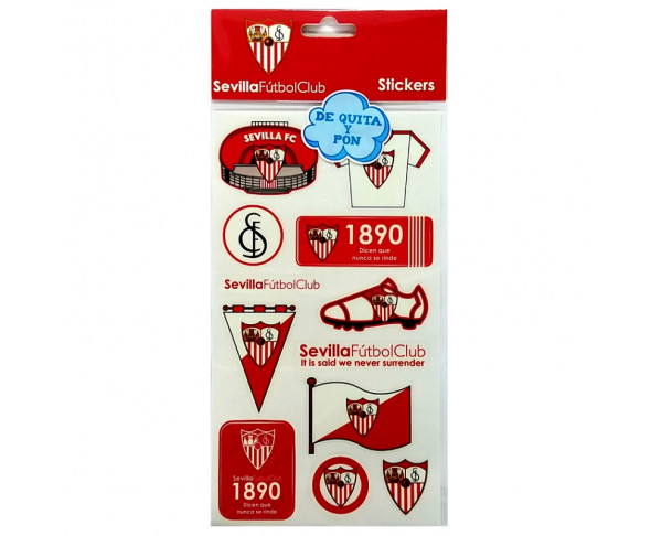 Pack 10 pegatinas de quita y pon del Sevilla FC