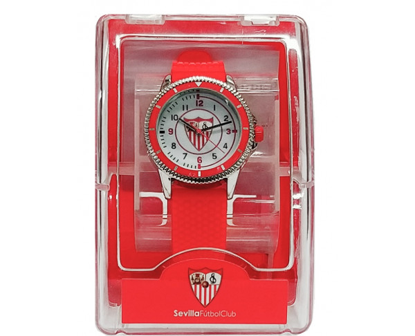 Reloj de pulsera rojo y blanco infantil del Sevilla FC