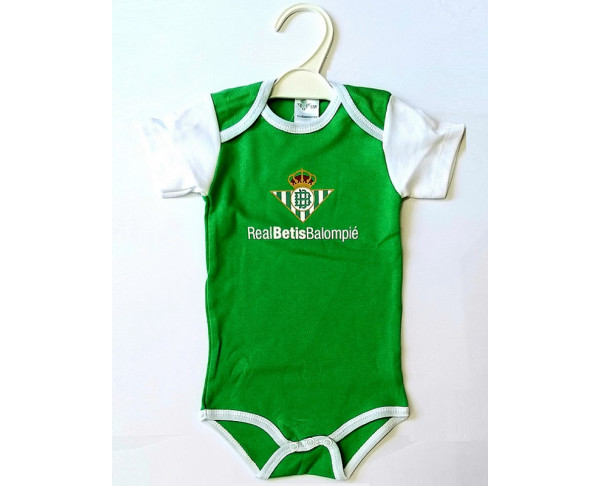 Body manga corta verde y blanco para bebé Real Betis Balompié