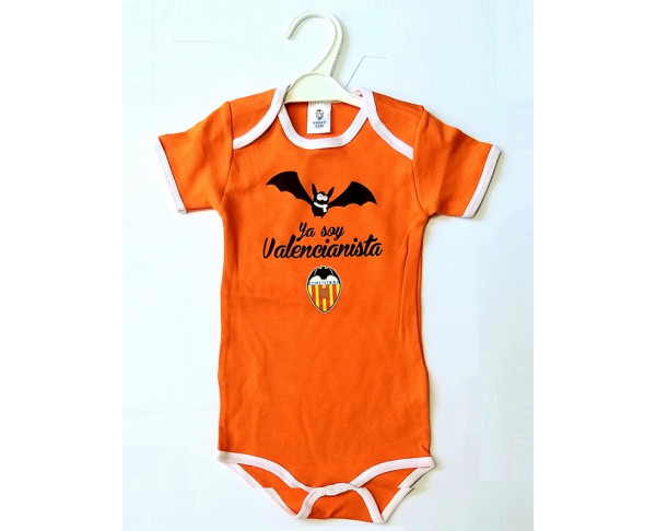 Body manga corta para bebés Valencia CF de color naranja CF