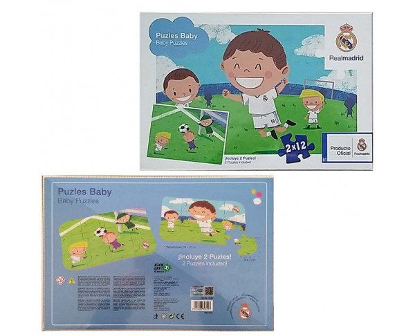 Pack 2 Puzzles Real Madrid 12 piezas para edades a partir de 3 años
