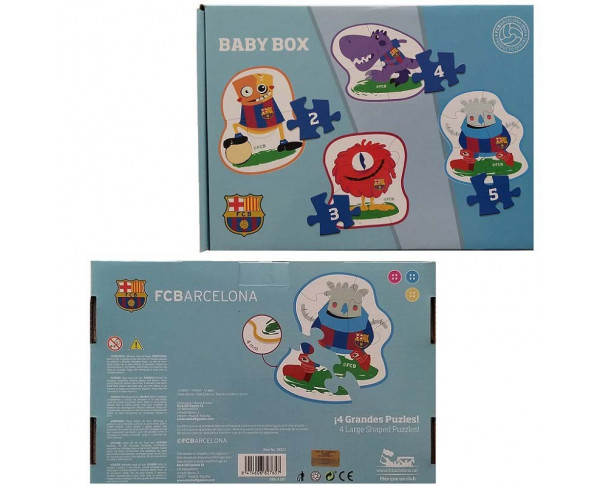 Pack 4 puzzles grandes FC Barcelona para bebés y niños pequeños