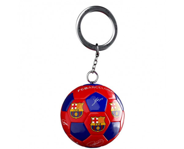 Llavero FC Barcelona con forma de balón y firmas jugadores Barca