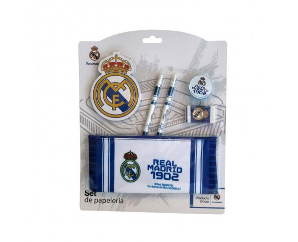 Pack Real Madrid con estuche y accesorios escolares