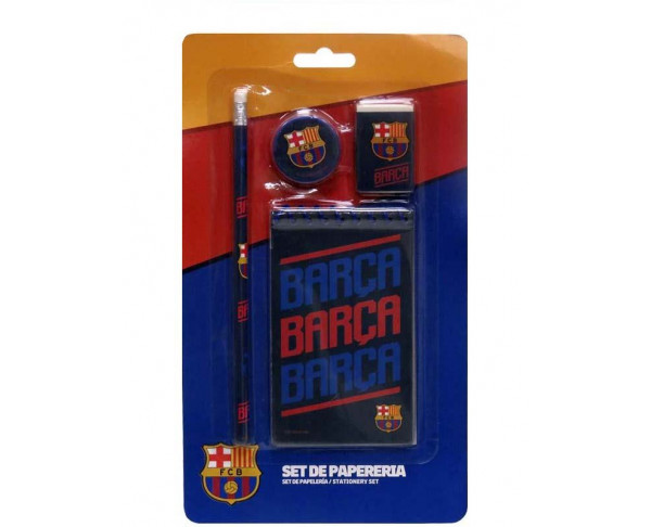 Set FC Barcelona 4 piezas material escolar en blister de regalo