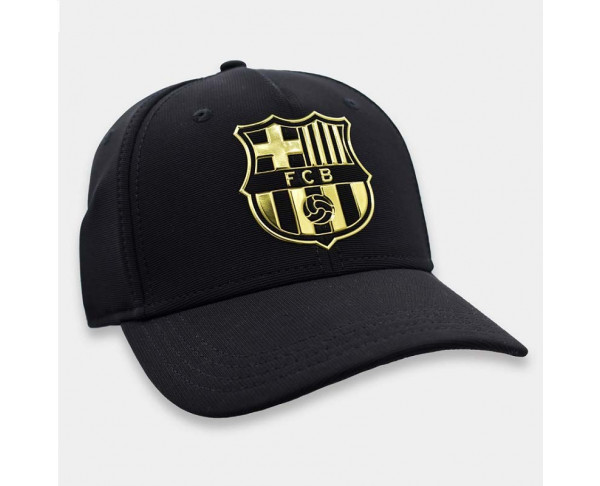 Gorra negra FC Barcelona juvenil y adulto con escudo dorado