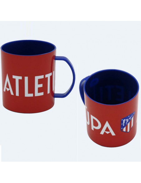 Taza de plástico Atlético de Madrid Aúpa Atleti. Posterior e interior