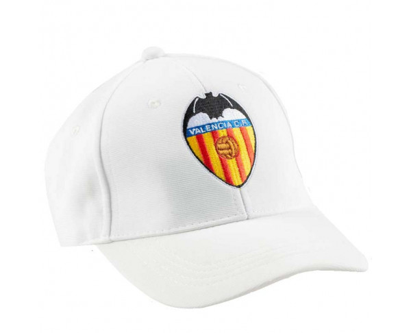 Gorra blanca con escudo Valencia CF juvenil y adulto
