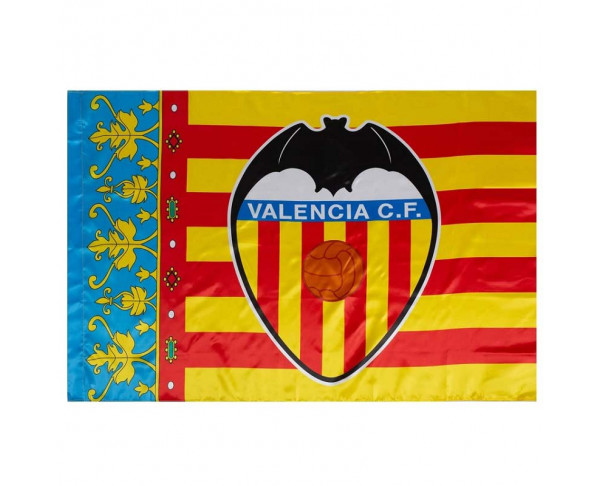 Bandera Valencia CF con escudo y colores valencianistas
