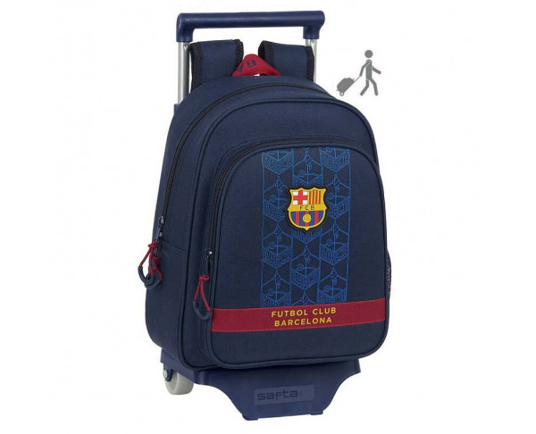 Mochila infantil FC Barcelona azulgrana con carro escolar
