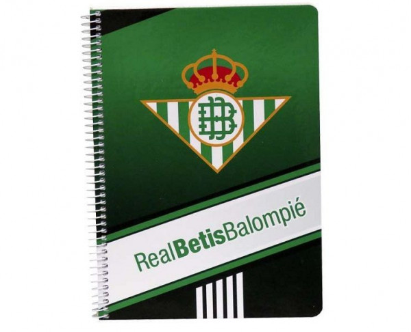 Cuaderno Real Betis tamaño cuarto y pastas duras