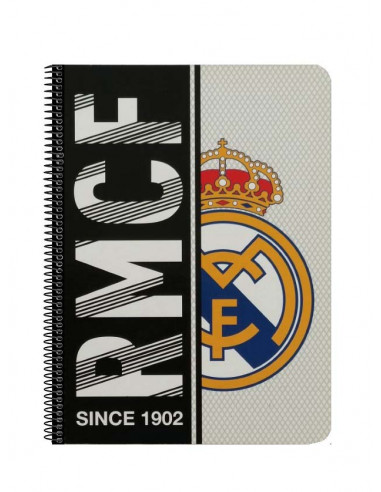 Cuaderno Real Madrid 80 hojas cuadriculadas tamaño cuarto