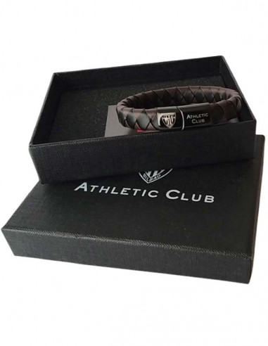 Pulsera de piel Athletic Club Bilbao con tiras marrones