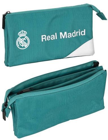 Estuche Real Madrid triple verde y blanco