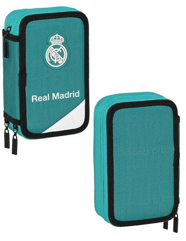 Estuche Real Madrid tres departamentos 41 piezas escolares