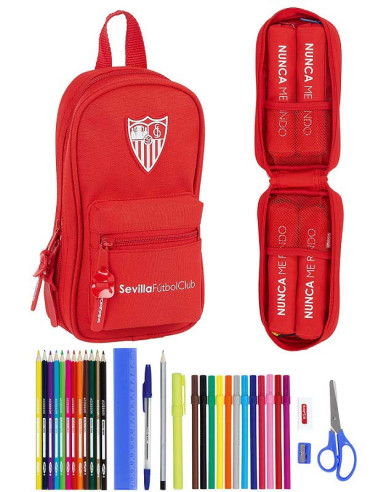 Plumier mochila Sevilla FC con 4 portatodos y 31 piezas escolares