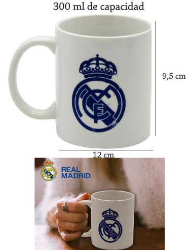 Taza cerámica negra Real Madrid * Regalos de equipos de futbol futbollife