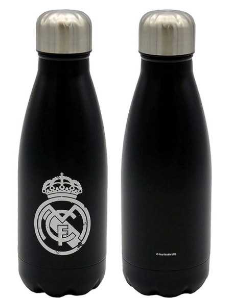 Botella Acero 550ml Plata/Negro - Real Madrid CF