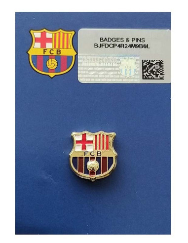 Pin escudo FC Barcelona metálico dorado