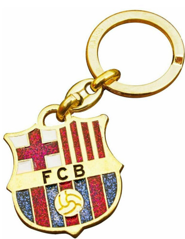 LLavero FC Barcelona metal dorado