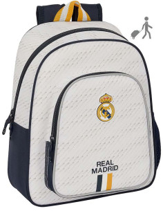 Real Madrid CF 1ª Equip. Mochila doble escolar con cantoneras adaptable a  carro