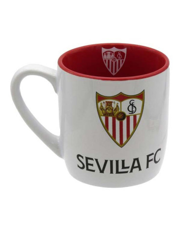 Taza Sevilla FC de porcelana Nunca te Rindas escudo