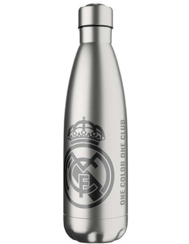 Real Madrid Botella de acero con doble pared plateada