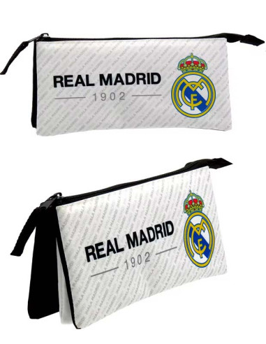 Estuche escolar Real Madrid tres departamentos