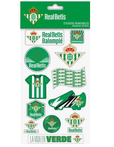 Pack 10 stickers removibles Real Betis