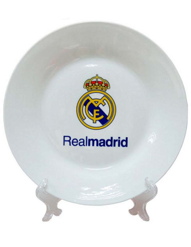 Plato grande de porcelana Real Madrid con soporte