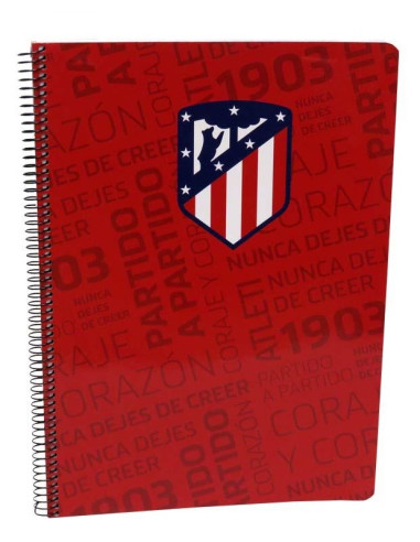 Cuaderno Atlético de Madrid tamaño folio con 80 hojas