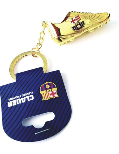 Llavero FC Barcelona dorado bota con escudo Barça