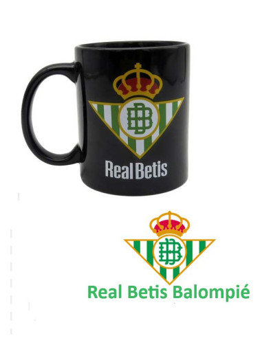 Taza cerámica negra Real Betis Balompié